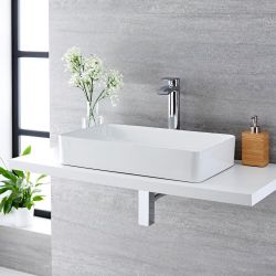 Aufsatzwaschbecken, rechteckig - 600mm x 340mm, ohne Hahnloch - Alswear