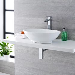 Aufsatzwaschbecken, oval – 520mm x 320mm, ohne Hahnloch - Kenton