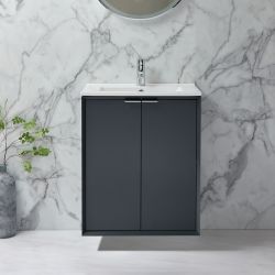 Hängender Waschtischunterschrank mit Waschbecken 610mm - Farbe und Griffe wählbar – Edge