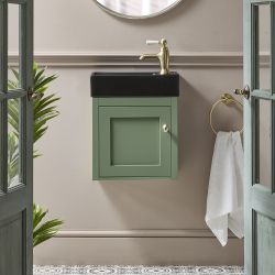Traditioneller Waschtischunterschrank (hängend) mit Waschbecken 400mm (Farbe wählbar) | Farbe & Design des Griffes wählbar - Thornton