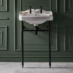 Waschbecken mit Metallgestell, Breite 590mm – Finish wählbar – Regent