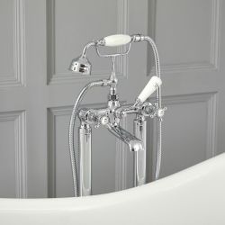 Hudson Reed Elizabeth - Freistehende Retro Badewannenarmatur - inkl. Handbrause - Finish wählabar