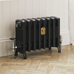 Gusseisen-Heizkörper – Höhe 357mm, Breite auswählbar – antike Graphit-Optik – Isabel