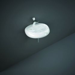 Hängewaschbecken, oval, 550mm x 425mm, 1 Hahnloch – Glanz-Weiß – RAK Cloud x Hudson Reed