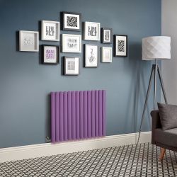 Elektrischer Design Heizkörper (einlagig), horizontal, H 635mm - Lila (Lush Purple) - Breite, Thermostat und Kabelabdeckung wählbar - Revive