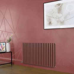 Hudson Reed x ECOSO Aruba Elektro-Designheizkörper, Rot (Booth Red) Horizontal, 635mm Hoch – Auswahl an Größen, Thermostat und Kabelabdeckung