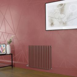 Elektrischer Design Heizkörper (einlagig), horizontal, H 635mm - Rot (Booth Red) - Breite, Thermostat und Kabelabdeckung wählbar - Revive