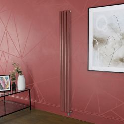 Elektrischer Design Heizkörper, vertikal, B 236mm - Rot (Booth Red), Höhe - Thermostat und Kabelabdeckung wählbar - Revive - ECOSO by Hudson Reed