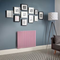 Hudson Reed x ECOSO Aruba Elektro-Designheizkörper Horizontal – 635mm Hoch – Pink (Camellia Pink) – Verschiedene Größen, Thermostate und Kabelabdeckungen