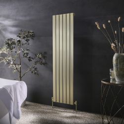 Design Heizkörper Vertikal (einlagig) 1600mm x 450mm - satiniertes Gold - Delta