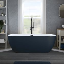 Freistehende Badewanne (oval) mit zwei Rückenschrägen - Größe & Farbe wählbar - Otterton