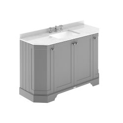 Waschtischunterschrank mit weißer Marmorplatte 1220mm | Waschbecken und Farbe wählbar - Old London