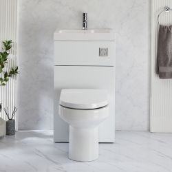 2-in-1-Waschbecken- und WC-Element 500mm x 890mm mit Covelly-WC | Farbe wählbar - Cluo