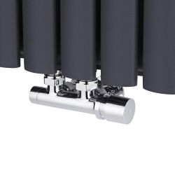 Mittelanschlussgarnitur 3/4" Eurokonus, Eck, Chrom-Handgriff, Adapter wählbar