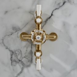 Retro Aufputz-Thermostat für 2 Verbraucher - satiniertes Gold – Elizabeth