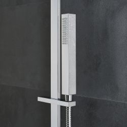 Handbrause, eckig, ABS - Chrom - Kubix