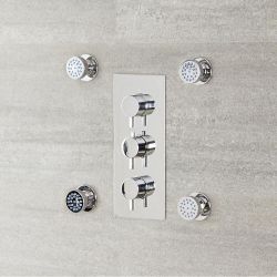 4x Seitenbrause Rund zur Aufputzmontage Chrom - Como