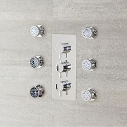 6x Seitenbrausen Rund zur Aufputzmontage Chrom - Como