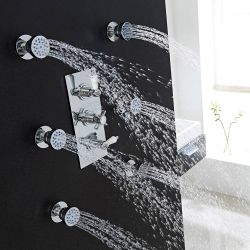 6x Seitenbrausen Rund zur Aufputzmontage Chrom - Como