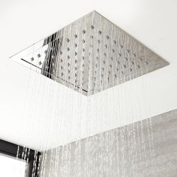 Unterputz-Duschkopf zur Deckenmontage, 280mm x 280mm – Chrom – Kubix