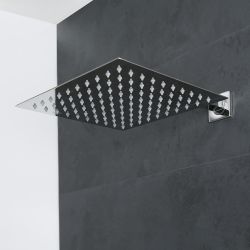 Duschkopf eckig ohne Halterung, 300mm x 300mm – Chrom - Kubix