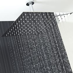 Duschkopf eckig ohne Halterung, 400mm x 400mm – Chrom - Kubix
