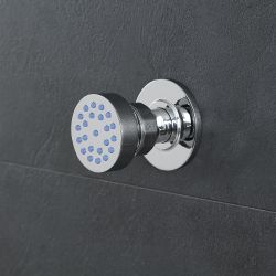 Rundes Dusch-Thermostat mit Handbrause und Massagedüsen, Chrom - Como