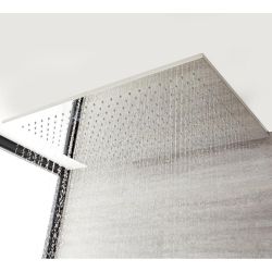 Unterputz-Duschsystem mit Thermostat und Umsteller – mit 800mm x 500mm Duschkopf (Deckenmontage), Handbrauseset und Körperdüsen - Chrom – Kubix