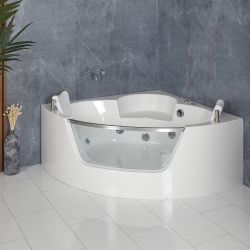 Whirlpool-Eckbadewanne 1400mm x 1400mm Chrom - Breeze