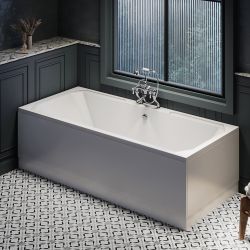 Retro-Einbaubadewanne mit zwei Rückenschrägen 1800mm x 800mm Seiten- & Endverkleidung wählbar – Richmond
