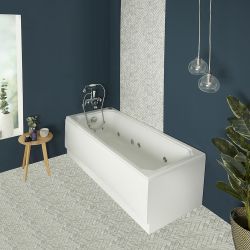Retro Whirlpool-Badewanne, 1700mm x 750mm – 6 Massagedüsen Schürze wählbar – Richmond