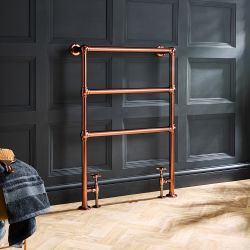 Traditioneller Handtuchheizkörper 966mm x 673mm | satiniertes Kupfer – Selina