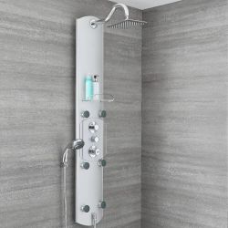 Thermostatisches Duschpaneel aus Aluminium, auch zur Eckmontage - Baya