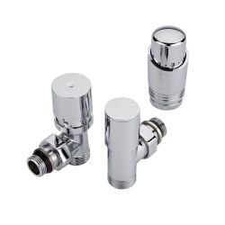 Hudson Reed - Thermostatisches Chrom-Heizkörperventil mit verchromten Griff wählbaren Adaptern