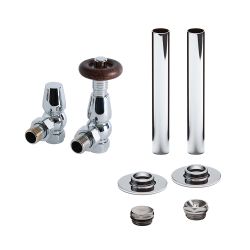 Traditionelles Winkelventilset & Rohrhülsen (thermostatisch) – Farbe wählbar