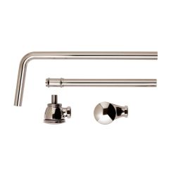 Ab- und Überlaufgarnitur für Badewannen mit Push-Up Stöpsel - Nickel