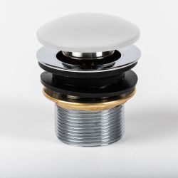 Ablauf mit Push-Up-Stöpsel ohne Überlauf - Weiß