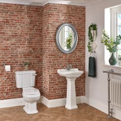 Nostalgie WC- und Säulenwaschbecken-Set - Richmond