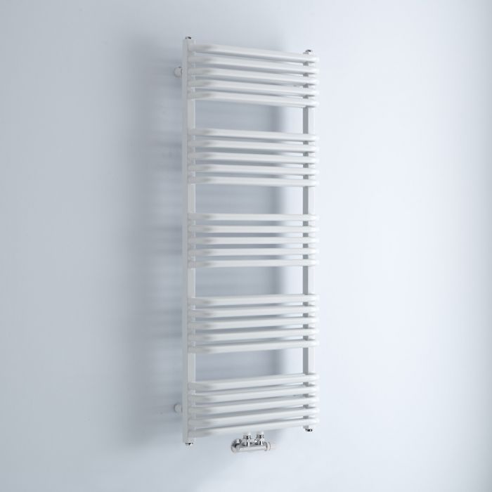 Design Badheizkörper mit Mittelanschluss, Weiß 1269mm x 500mm 1191W – Arch