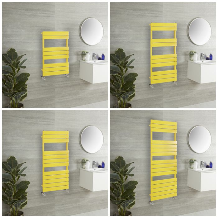 Design Handtuchheizkörper, mit flachen Heizlamellen - Größe wählbar - Gelb (Dandelion Yellow) - Lustro