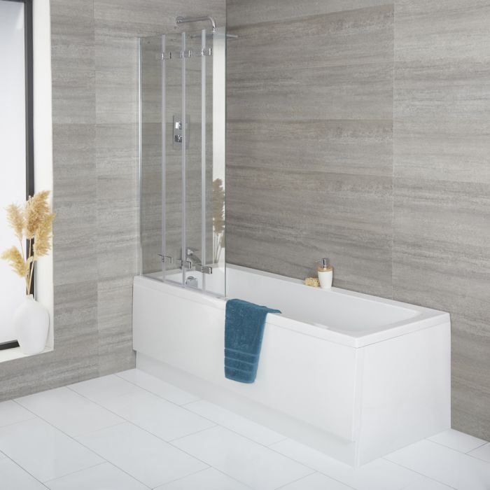 Einbau-Badewanne – Größe wählbar, mit faltbarem Badewannenaufsatz und Schürze - Exton