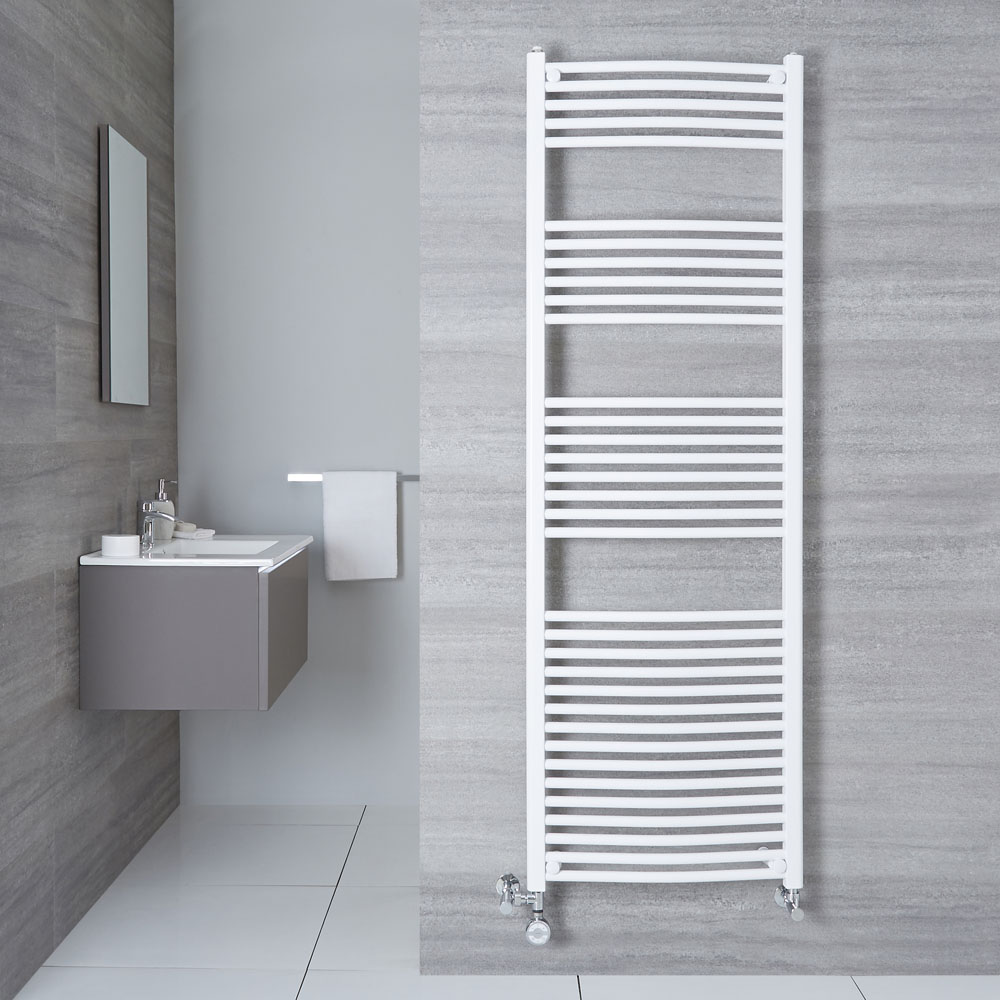 Handtuchheizkörper Mischbetrieb Gebogen Weiß 1800mm x 600mm 1138W - Etna