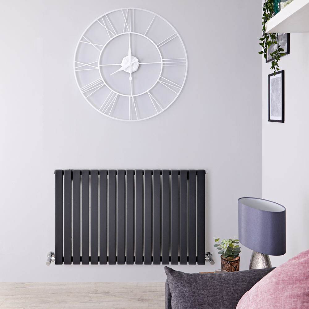 Design Heizkörper Horizontal Einlagig Anthrazit 635mm x 1000mm 1022W - Sloane
