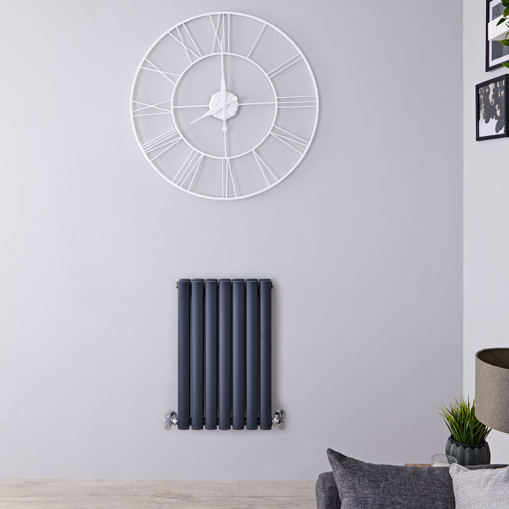 Design Heizkörper Horizontal Doppellagig Anthrazit 635mm x 415mm 652W - Revive