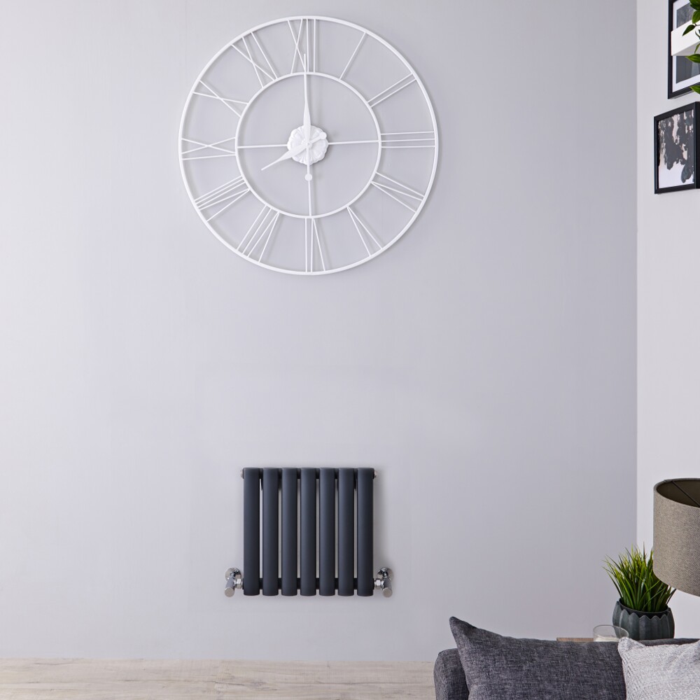 Design Heizkörper Horizontal Anthrazit 400mm x 415mm 284W - Revive