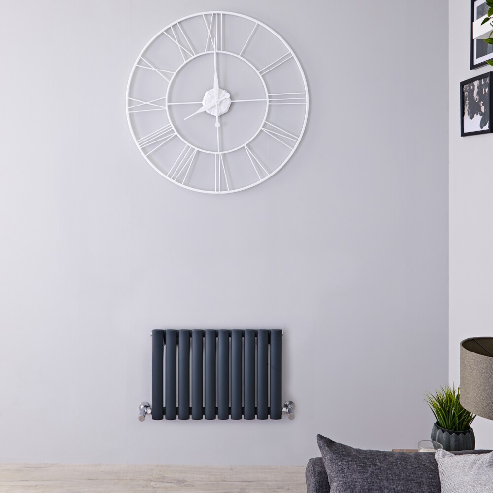 Design Heizkörper Horizontal Anthrazit 400mm x 595mm 406W - Revive