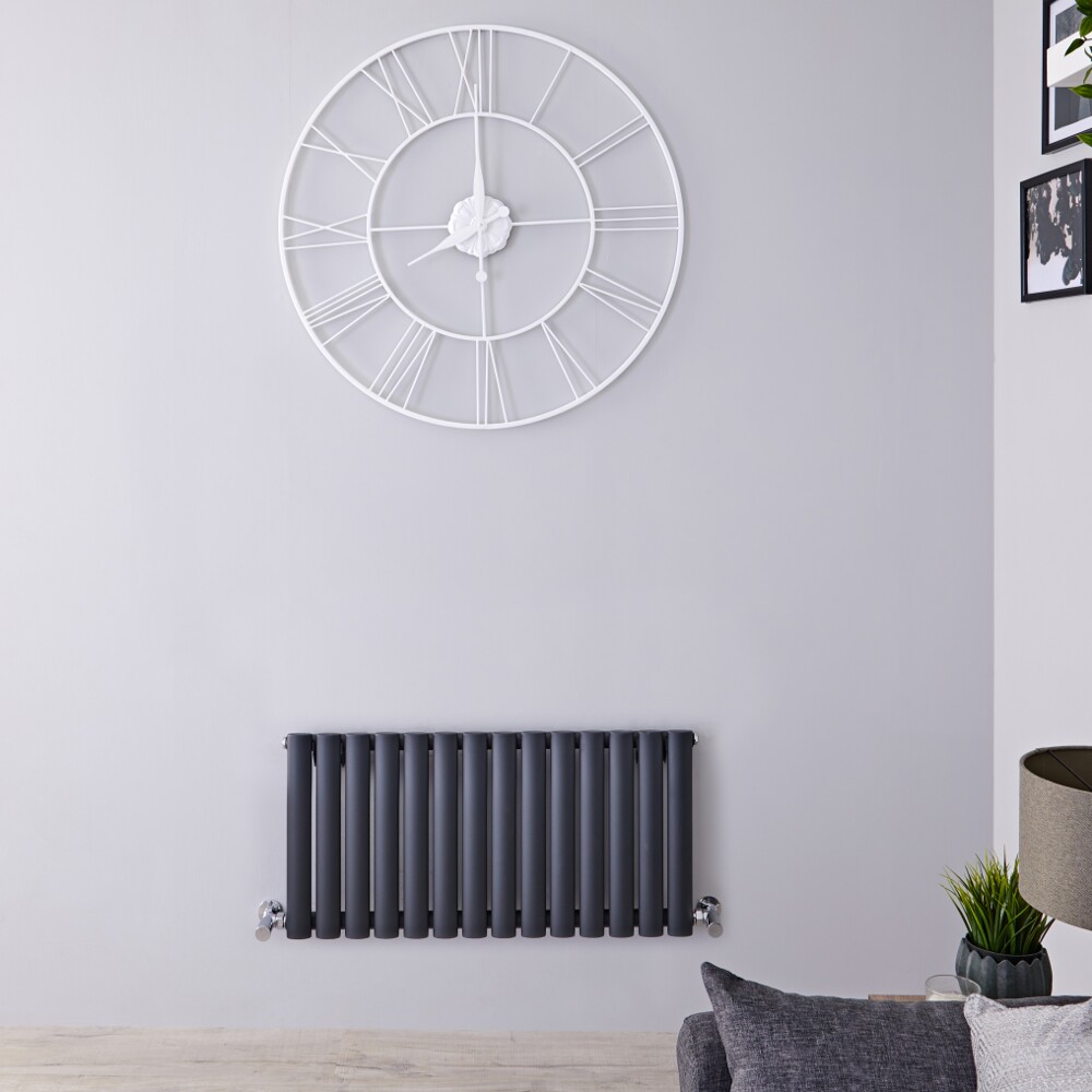Design Heizkörper Horizontal Anthrazit 400mm x 834mm 569W - Revive