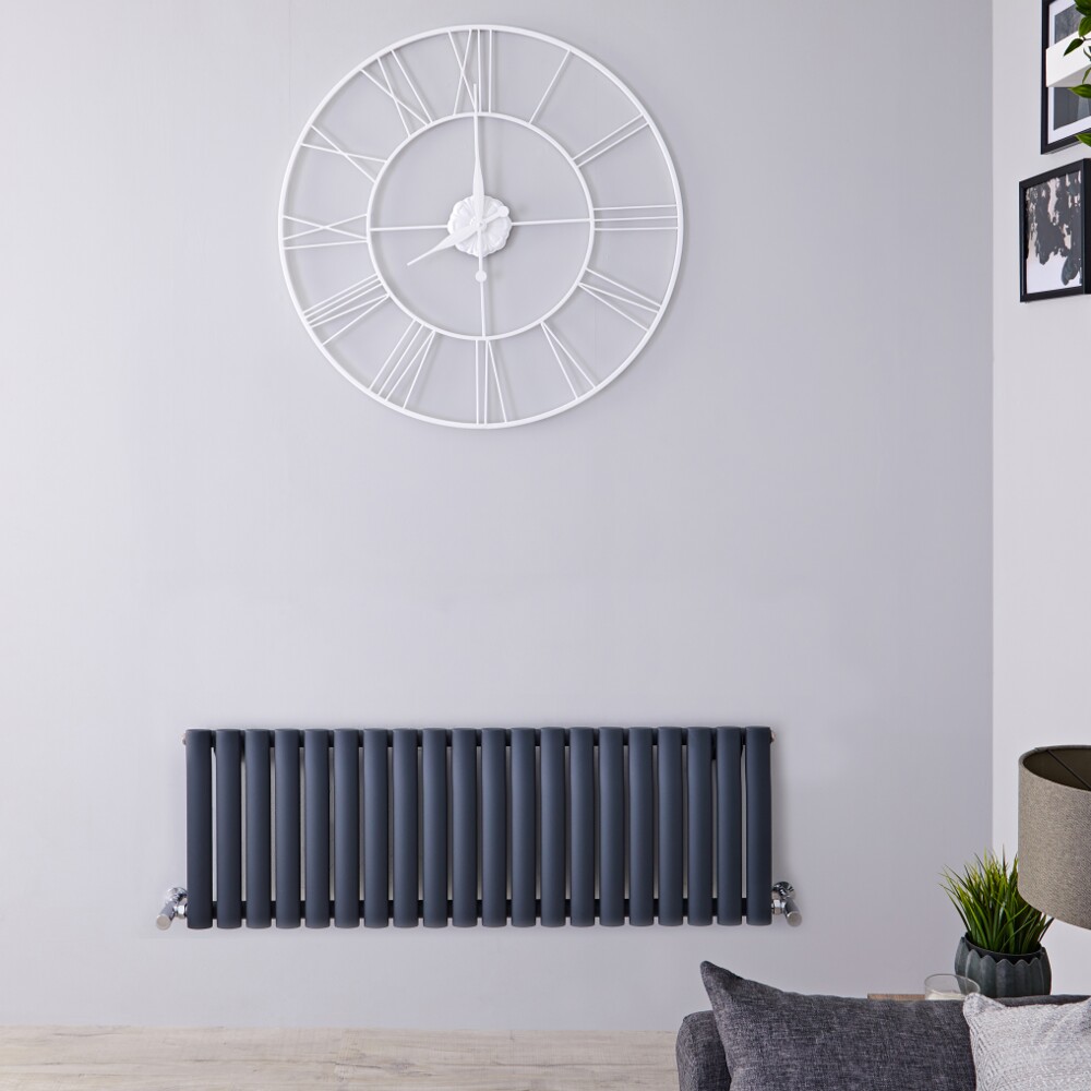 Design Heizkörper Horizontal Anthrazit 400mm x 1180mm 813W - Revive
