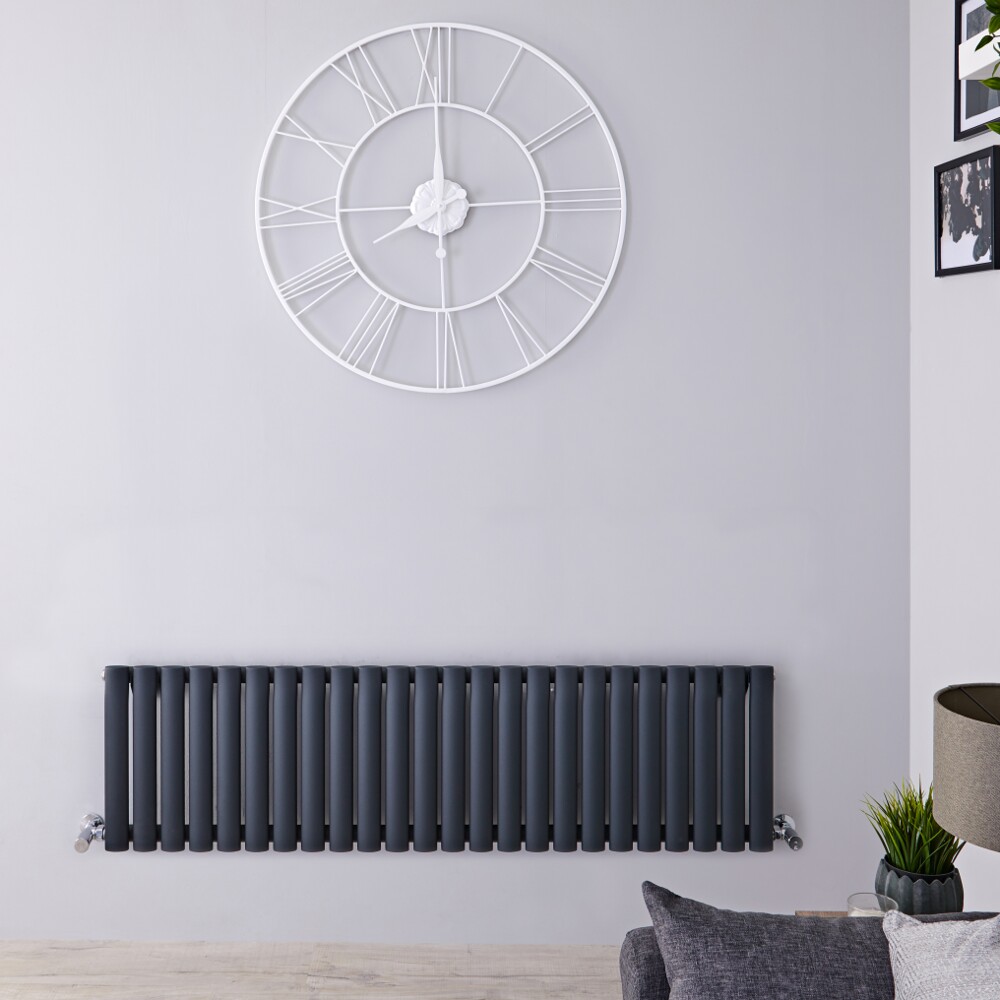 Design Heizkörper Horizontal Anthrazit 400mm x 1411mm 975W - Revive