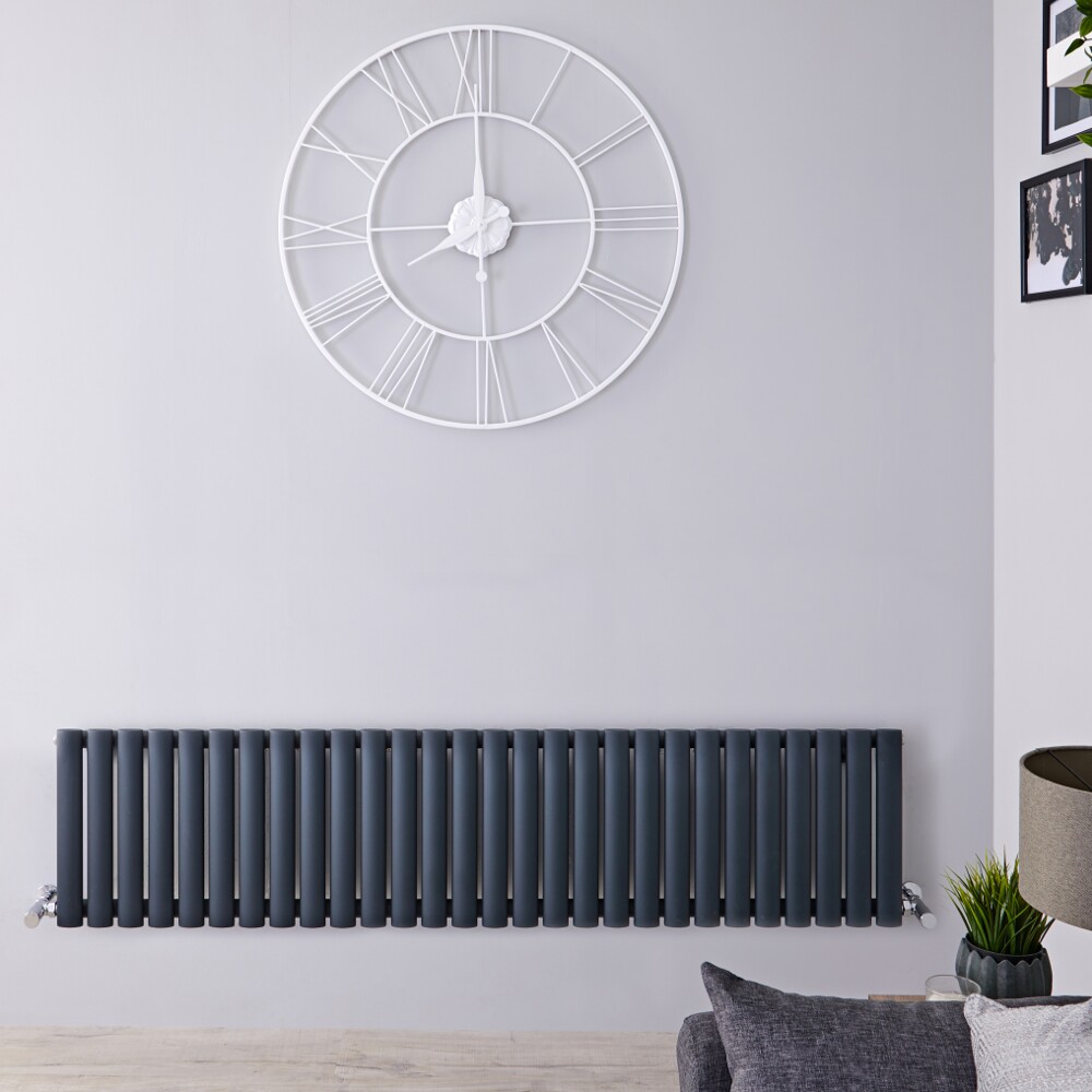 Design Heizkörper Horizontal Anthrazit 400mm x 1647mm 1138W - Revive